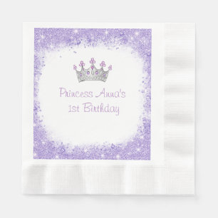 Serviette En Papier Belle Parties scintillant violette, fête d'anniver