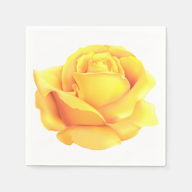Serviette En Papier Belle Rose Jaune (Devant)