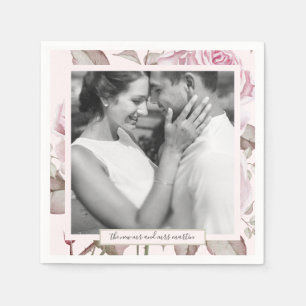 Serviette En Papier Belle rose vierge Roses avec Mariage photo