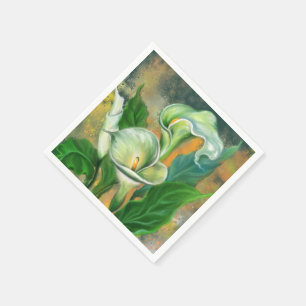 Serviette En Papier Belle serviettes à fleurs Calla Peinture
