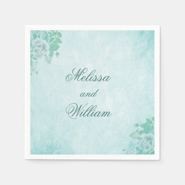 Serviette En Papier Belles Fleurs Bleues (Devant)