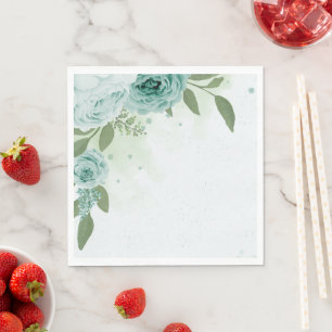 Serviette En Papier belles fleurs bleues verdure serviettes botaniques