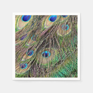 Serviette En Papier Belles plumes de paon