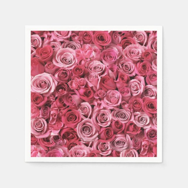 Serviette En Papier Belles roses roses roses (Devant)