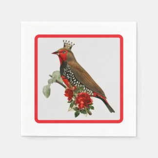Serviette En Papier Belles serviettes de fête des oiseaux de Noël