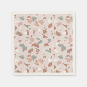 Serviette En Papier Belles tonalités désertiques terrazzo motif