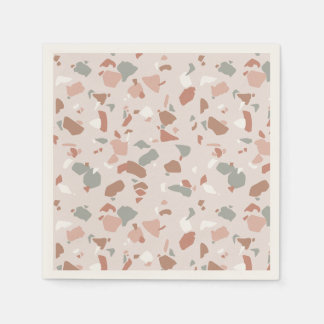 Serviette En Papier Belles tonalités désertiques terrazzo motif