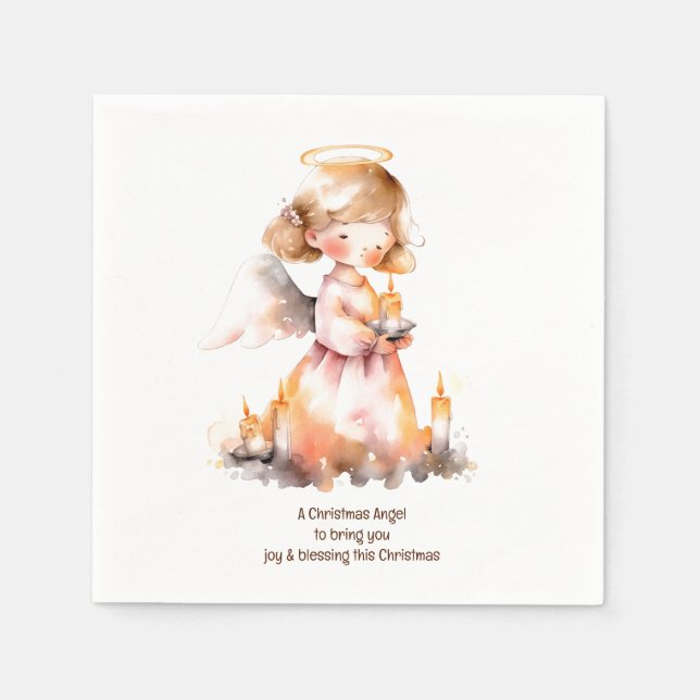 Serviette En Papier Bénédiction de l'ange de Noël (Devant)