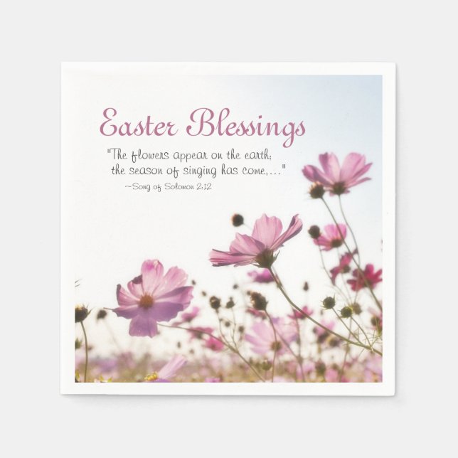 Serviette En Papier Bénédictions de Pâques Bible Verse "Les fleurs app (Devant)