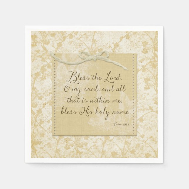 Serviette En Papier Bénissez le Seigneur, ô mon âme (Devant)