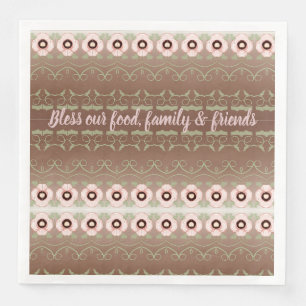 Serviette En Papier Bénissez Notre Famille Alimentaire Et Nos Amis