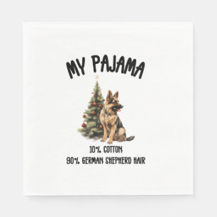 Serviette En Papier berger allemand & Noël, Drôle Chien Design pour