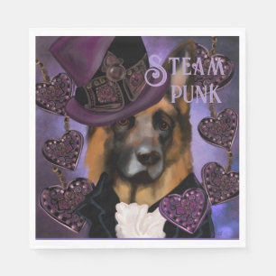 Serviette En Papier Berger allemand Steampunk