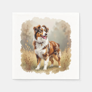 Serviette En Papier Berger Australien Red Merle