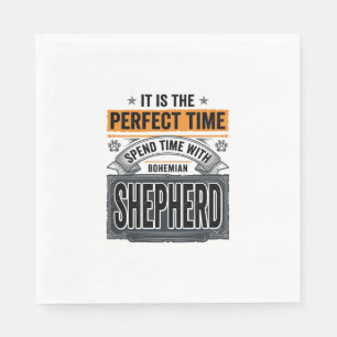 Serviette En Papier Berger bohémien typographie amateur de chien vinta
