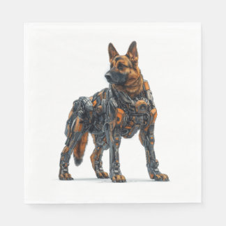 Serviette En Papier Bergers allemands en armure futuriste