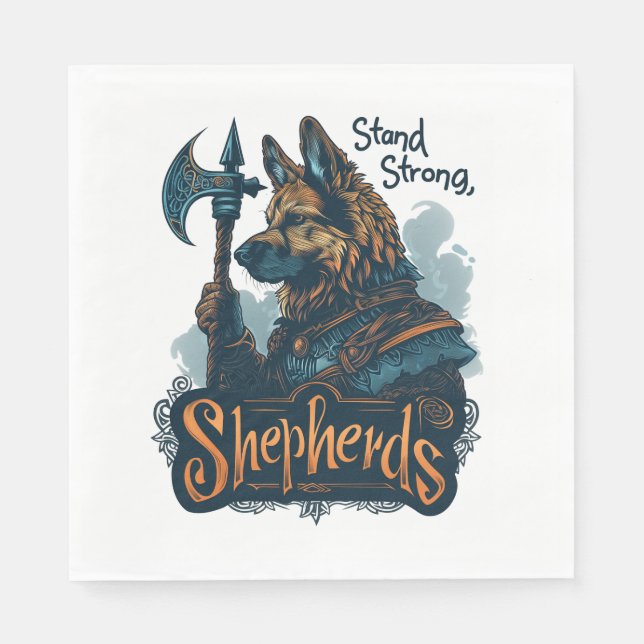 Serviette En Papier Bergers allemands en vaillance viking (Devant)