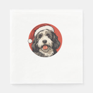 Serviette En Papier Bernedoodle Chien Xmas Doodle Dood Jolie Noël Soit