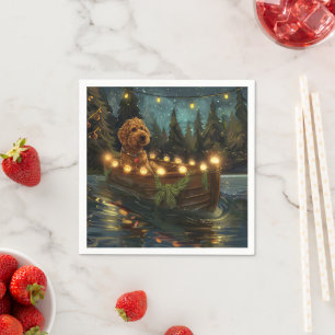 Serviette En Papier Bernedoodle Noël Festival Voyage