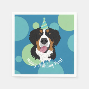 Serviette En Papier Bernese Mountain Dog Anniversaire