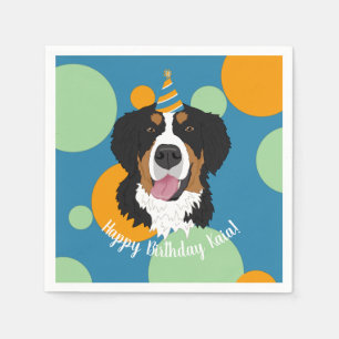 Serviette En Papier Bernese Mountain Dog Anniversaire