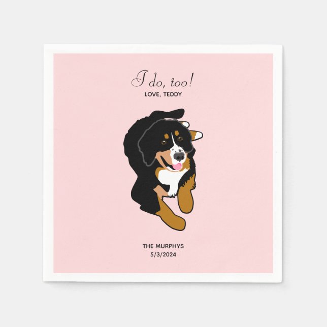 Serviette En Papier Bernese Mountain Dog Mariage Cocktail Napkins (Devant)