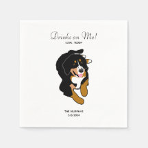 Bernese Mountain Dog Mariage Cocktail Napkins