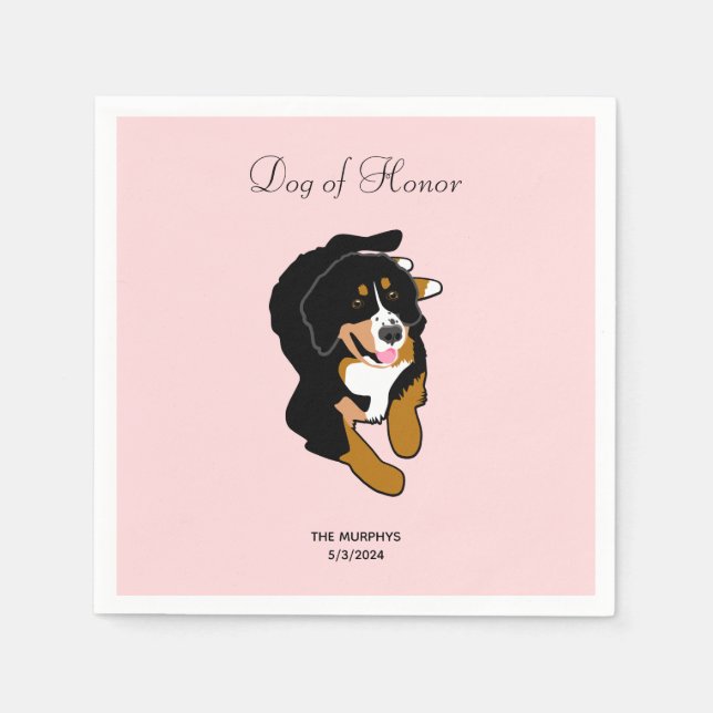 Serviette En Papier Bernese Mountain Dog Mariage Cocktail Napkins (Devant)
