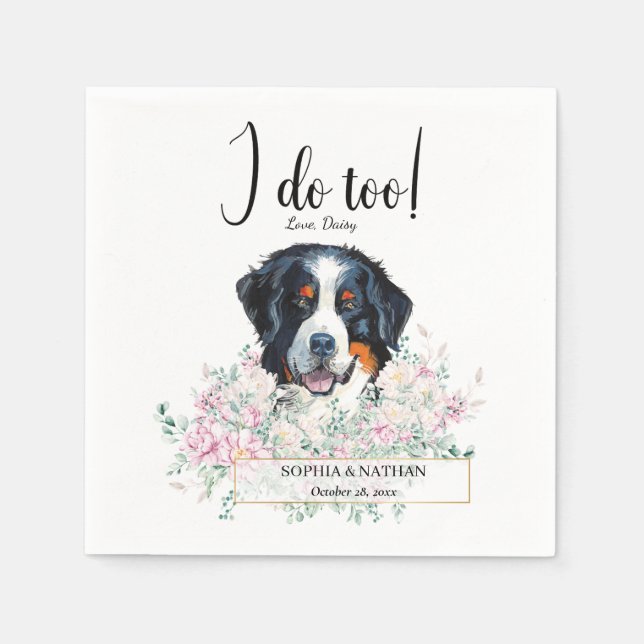 Serviette En Papier Bernese Mountain Dog Mariage Cocktail Napkins (Devant)