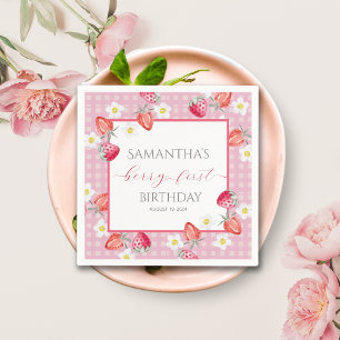 Serviette En Papier Berry 1er Anniversaire Plaque Papier