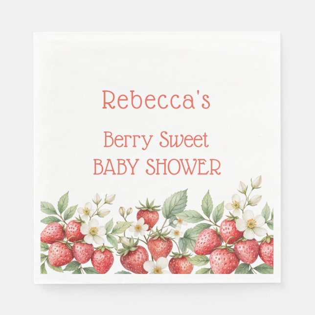 Serviette En Papier Berry Baby shower sucré fraises Blossom (Devant)