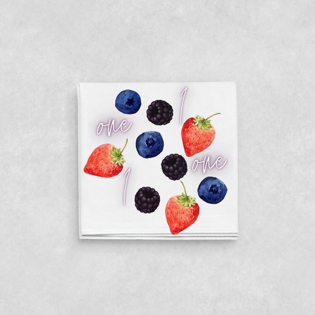 Serviette En Papier Berry First | 1er anniversaire | Berry mixte | MOT (Créateur téléchargé)