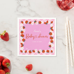 Serviette En Papier Berry Fleur Faisée Été Baby shower doux