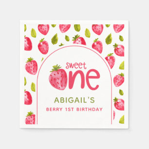 Serviette En Papier Berry fraise Premier anniversaire