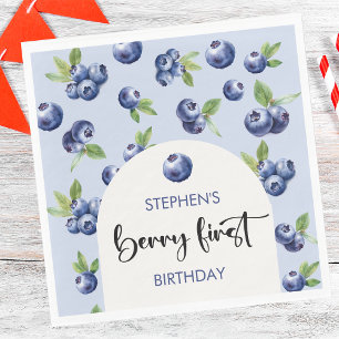 Serviette En Papier Berry premier anniversaire de enfant de bleuets