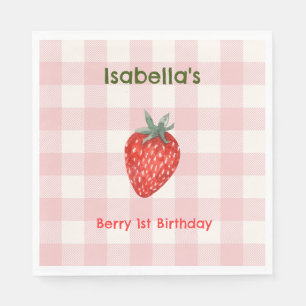 Serviette En Papier Berry Premier Anniversaire Pink & Plaid