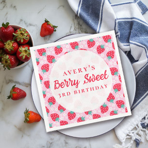 Serviette En Papier Berry Sweet Anniversaire Fraise Daisy