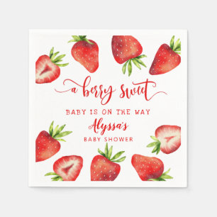 Serviette En Papier Berry Sweet Baby Baby shower fraise