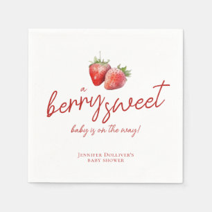 Serviette En Papier Berry Sweet Baby shower fraise