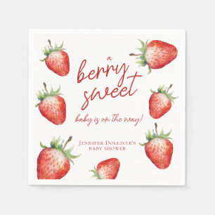 Serviette En Papier Berry Sweet Baby shower fraise