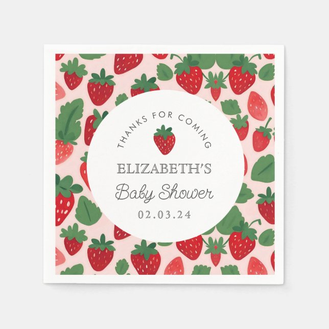Serviette En Papier Berry Sweet Baby shower pique-nique (Devant)
