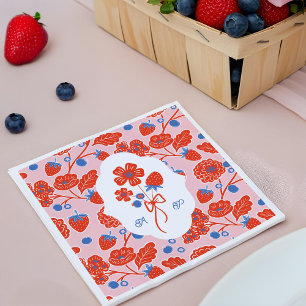 Serviette En Papier Berry Sweet Berries Monogram Baby shower