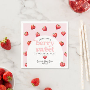Serviette En Papier Berry Sweet Strawberry Heart Girt Baby shower
