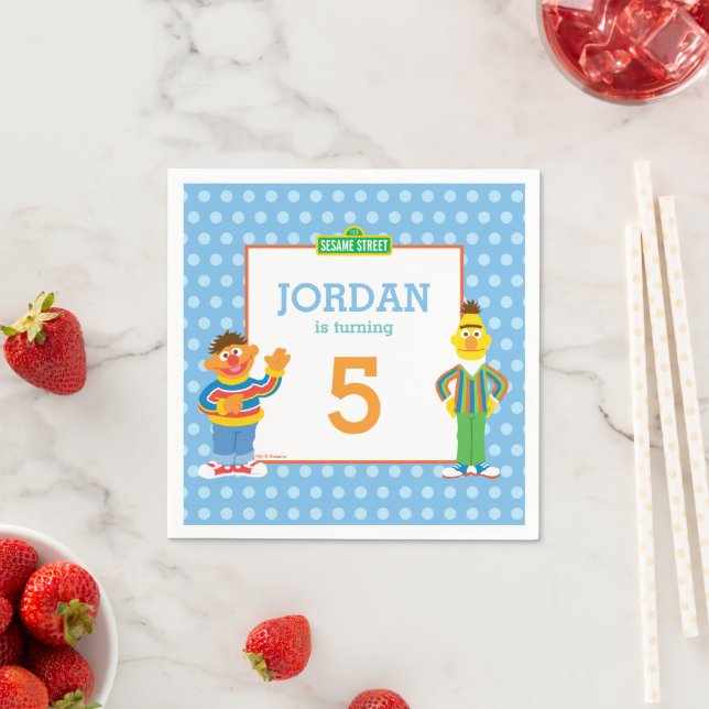 Serviette En Papier Bert and Ernie Birthday (En situation)