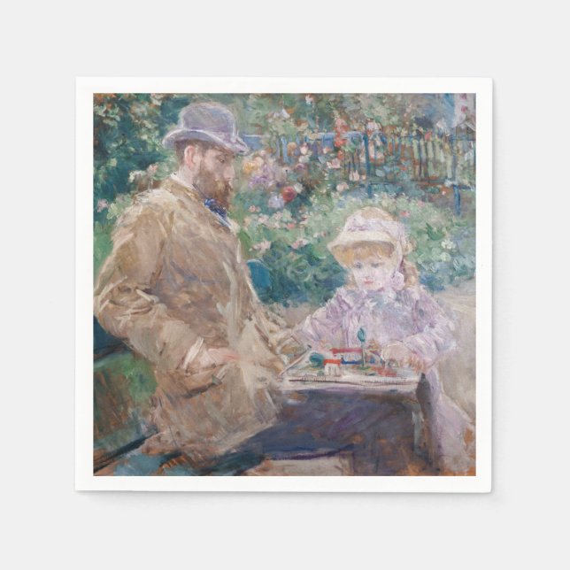 Serviette En Papier Berthe Morisot - Eugene Manet avec sa fille (Devant)