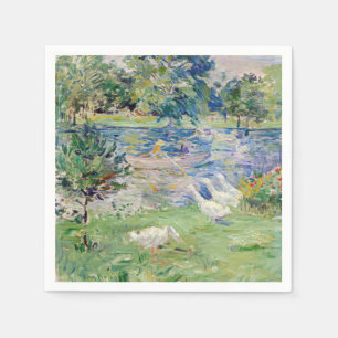 Serviette En Papier Berthe Morisot - Fille en bateau avec oie