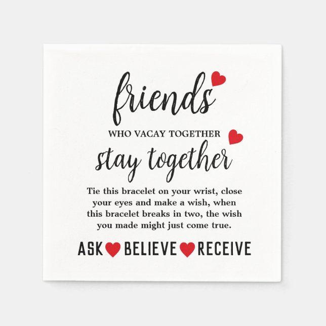Serviette En Papier Best Friends Forever Friendship Day (Devant)