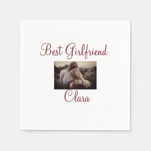 Serviette En Papier Best Girlfriend ajouter nom valentine ajouter coup