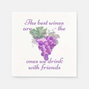 Serviette En Papier Best Wines One We Drink with Friends Citation
