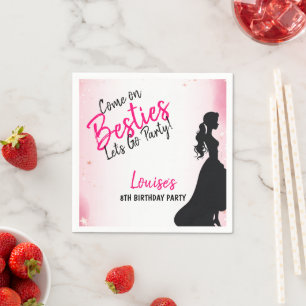 Serviette En Papier Besties Doll Rose Parties scintillant Party